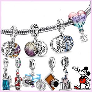 925 Sterling Silber Pandora Charming Castle Princess Hot Air Balloon Silber Anhänger Perlen geeignet für Original-Armband Halskette DIY Schmuck Mode-Accessoires