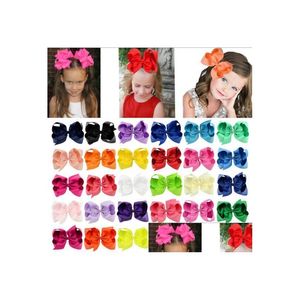 Accessori per capelli In tinta unita 30 colori 6 pollici Ragazza Moda Barrettes Design Capelli Fiocco Nodo Bambini Ragazze Clip Accessorio 13.5G Dh8We