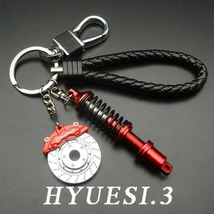 1pc Multicolor Metal Brake Disc Shock Absorber Keychain Men Creative 3D Car Auto Parts Keyring Key Decoration Gifts