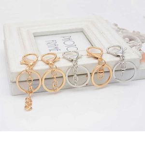 Anéis -chave 5 peças/lote de teclado Keychain Bronze Rhodium Gold 30mm de comprimento Circular Tecking Jóias Produção de joias por atacado Diy G230525