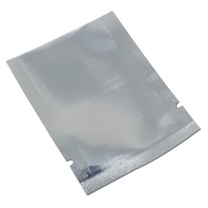 Grossistkvalitet klar front vit silver öppen topp mylar påsar värme tätning plast aluminium folie platt förpackning väskor livsmedelsmat vakuum lagring