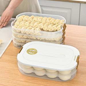 Butelki do przechowywania przezroczyste skrzynkę pierogu wielokrotnego użytku do mycia pojemnika na żywność Kitchen Kitchen Supplies Freazer Multilayer