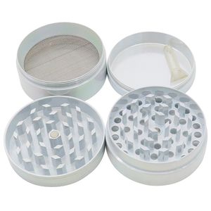 Herb Grinder Grinder per tabacco iridescente a 4 strati Spice Miller Crusher Accessori per fumo in lega di zinco Superficie verniciata nano 40/50 / 60mm