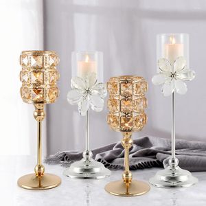 Candle Holders Gold Metal Pillar Centerpieces Table Mantel Fireplace Decor Candlestick Nordic Home