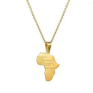 Pendant Necklaces African Africa Map Charm Drop Female Gold Color Stainless Steel Chain For Women Jewelry Gifts