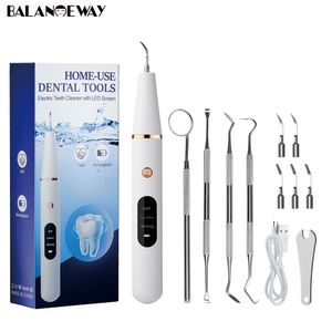 Other Oral Hygiene Ultrasonic Dental Tartar Stains Cleaner Teeth Whitening Cleaning Household Tartar Calculus Plaque Stains Remover with LED 230524