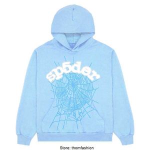 Ny Sky Blue Sp5der Hoodie Men Women 1 Hip Hop Young Thug Spider World Wide 555555 Sweatshirts Print Pullover