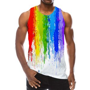 Nowy druk 3D Zabawny Summer Rainbow Graphic Tank Top Fashion Men Mężczyznę Kobiet TrackSuits Crewneck Kamizelka plus size S-6xl Harajuku012