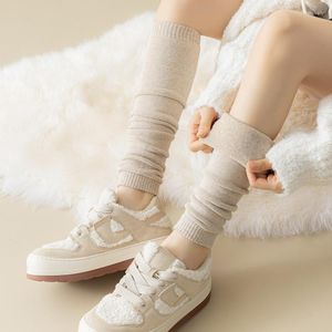 Mulheres meias longas y2k inverno outono mulher malha joelho mole branco preto jk vestido botas de bezerro para meninas