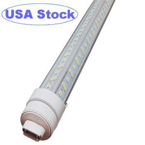 T8 T10 T12 8FT LED Tube Light, R17D HO 8FT LED Bulbs, 96" V Shaped, 144W (Replacement for F96T12/CW/HO 300W), Cold White 6000-6500K Clear Lens,Dual-Ended Power usalight