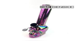 DK Shiny Colorful Glass Bong Super Mini Skull Fashion Hookah Fumar pipa de agua Electrochapa Mano Soplado Calidad Cool Forma única 1651031