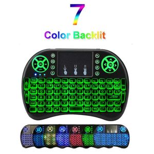 i8 Keyboard Backlit 2.4G Wireless Fly Air Mouse Rechargeable With Backlight Touchpad Remote Controlers For X96 max H96 TX3 TV Box