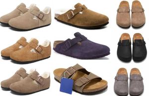 Designer Boston Amorous Grace Sandals Men Kvinnor Slid tofflor Tokio Shearling Soft Footbad Clogs Suede Leather Buckle Strap Shoes Mayari Motion Design 99ess