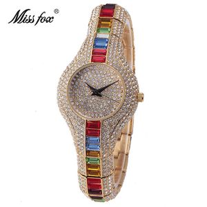 Kvinnors klockor Miss Österrike Crystal Women Quartz Luxury Ladies Gold Dress Armband Watch for Female Clock Montre Femme 230524