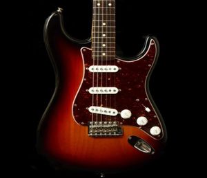 Custom Brown Sunburst John Mayer Strat Ocaster 3 TS Three Tone Sunburst Electric Guitar Red Tortoise Pickguard Chrome Vintage Klu8481828