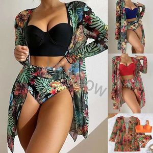 2023 New Fashion Summer Mesh scialle Costumi da bagno Sexy Bikini Beach Crochet Cover Up Donna in tre pezzi