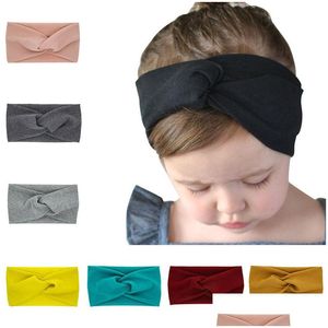 Headbands Cotton Hair Bands Spiral Double Cloth Knit Headband Ornaments Kids Headwear Fashion Girls Accessories Drop Delivery Jewelr Dhjnq