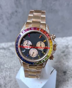 3 цвета BP Factory Luxury Mens Watch 40 мм 116595 116598 116599 116595RBow Rainbow Diamond Bezel 7750 Автоматическое движение из нержавеющей стали спортивные часы.