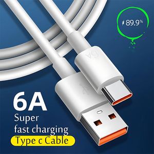 6A 66W USB Type C Fast Phone Cable для Huawei Samsung Honor Oppo Xiaomi x 11 13 телефоны Android Fast Зарядка USB C Зарядное устройство Кабели линейки данных Line