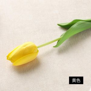 Декоративные цветы искусственные зеленые растения Желтые оранжевые белые элегантные тюльпа