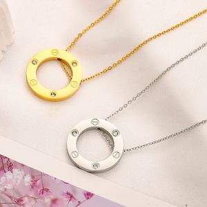 Women Jewelry Pendant Necklaces High Quality 18K Gold Plating Brand Letter Designer Stainless Steel Silver Plating Necklace Clavicular Chain Fashion Accessories