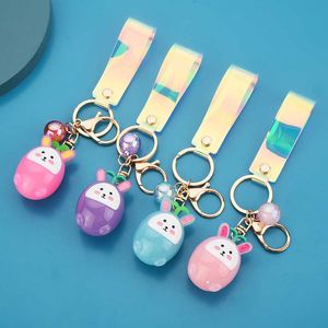 Keychains Creative cartoon resin and lamp tree bud keychain cute girl heart rabbit pendant school gift G230525