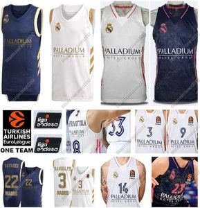 Anpassad Real Madrid Luka 7 Doncic Basketball Jersey Kits Taylor Sergio Rodriguez de Colo Laprovittola Carroll Nakic Tavares Thompkins III Campazzo White Nav