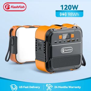 Flashfish Hot Selling Charging Battery 120 Watt Solar Generator Banks levererar 120W Portable Power Station för utomhus