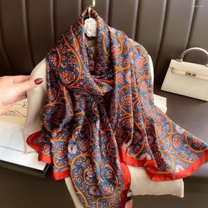 Sciarpe 2023 Sciarpa di seta da donna Moda Primavera Estate Scialle grande Foulard Donna Morbida da donna Bandana Silenziatore Hijab