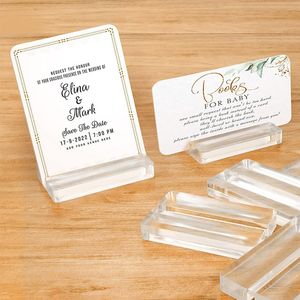 100Pcs Acrylic Stands Place Card Holders Table Number Stands Clear Card Display Stand for Table Wedding Photos Home Decor Tools