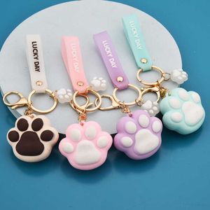 Ringar Ny PVC Soft Rubber Cat Jelly Par Car Key Bag Custom Pendant Gift Llaveros Para Mujer Keychain G230525