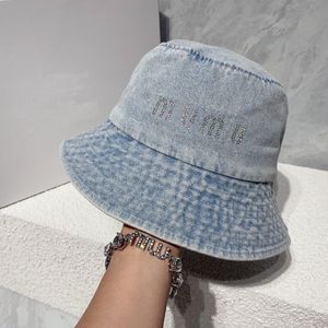 Proste litery Visor Miu Designer Designer Cap Vintage Vintage Denim Fisherman Hat Hat Hat