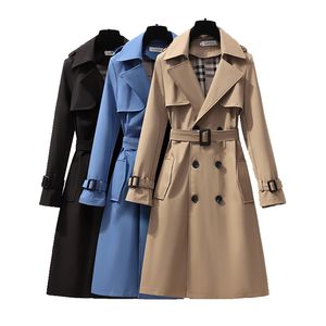 New bur womens trench coats burbrerys womens coats designer womens mid length windbreaker beige double breasted coat tops brands female jacket clothing Size S-4XL