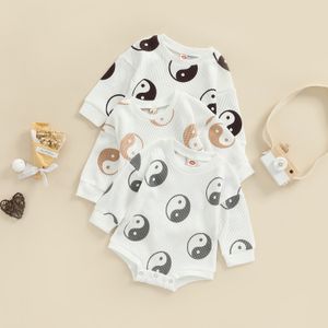 Rompers Baby Romper Oitodiagram Round Round Bodysuit de manga comprida