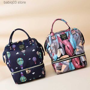 Bolsas de fraldas Mommy Maternidade Backpack Back Bacha Sacos de fraldas pequenas viagens de bebê Cartoon à prova d'água Urso Bolsa de troca de troca de carrinho de carrinho T230525