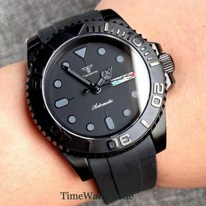 Нарученные часы Tandorio 20ATM Diver Automatic Watch for Men NH36 40 мм 200 м водонепроницаемость черный циферблат