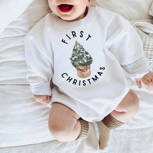 Rompers Baby Boy Girls Christmas Outfit Romper Jumpsuit Sweatshirts Playsuit Xmas Pullover Bodysuits Fall Winter Child Clothes 230525