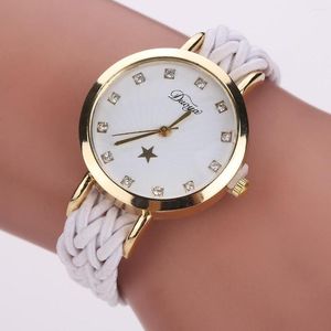 Kol saatleri moda yıldız örgülü ip lady watch kişilik kadınları yaratıcı elmas bileklik bilek saati