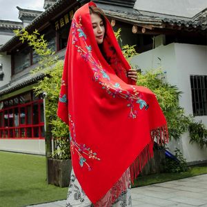 Scarves Embroidery Letter Shawls Artificial Cashmere Chal Pashmina Women Cape Oversize Echarpes Scarf Wrap Tassels Mujer Bufanda