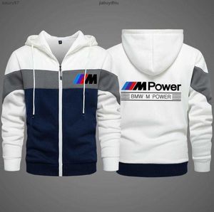 2023 BMW M POWER MEN039S 의류 야외 스웨트 셔츠 캐주얼 남성 재킷 플리스 워마 후드 티 품질 스포츠웨어하라 주쿠 OUTW3939453