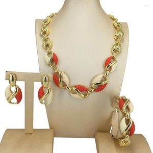 Серьги по ожерелью набор ювелирных украшений Yuminglai Dubai Fine Fine Уникальный красивый красочный для женщин FHK15315