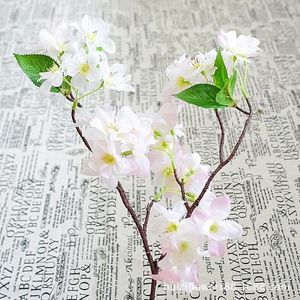 Dekorativa blommor 1 st körsbärsblomma konstgjorda grenar hem bröllop parti blommor arrangemang pografi rekvisita