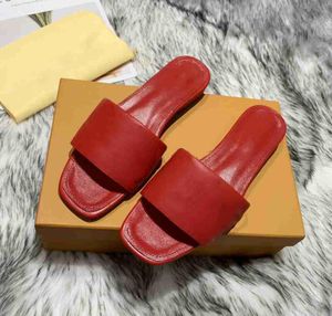 2023 Luxus Revival Flache Mules Slipper Männer Frauen Slides Sandalen Designer Schuhe Schwarz Rosa Orange Blau WATERFRONT Weiß Leder Flip Flops