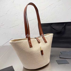 stylisheendibags Beach Bags fashion designer bag large capacity woven bag vegetable basket bag very atmospheric neutral commuting beach bag single shoulder bag