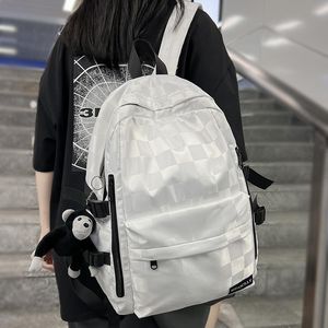 Backpack Fashion Men Women Travel Plaid Student Male Ladies Book Bag Female Laptop College Boy Girl Lattice School BagsBackpack