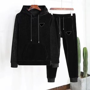 Man Tracksuit Velvet Hooded Jumpers Two Pieces Sets Hoodie Pants Suits Mens Designer Tracksuit High Quality M-5XL