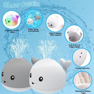 Bath Toys Baby Bath Electric Cartoon Whale Water Sprinkler Pool For Toddlers Infants Automatic Squirting Tub Toys 230525