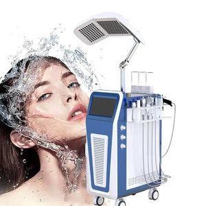 Mais novo vertical 9 em 1 hidro dermoabrasão jet peel oxigênio led luz facial face lifting máquinas de beleza aparelho terapia pdt