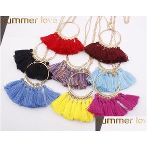 Chokers Long Tassel Necklace For Women Vintage Brand Wholesale Boho Bohemian Ethnic Fashion Jewelry Drop Delivery Halsband Pendants DHPSU