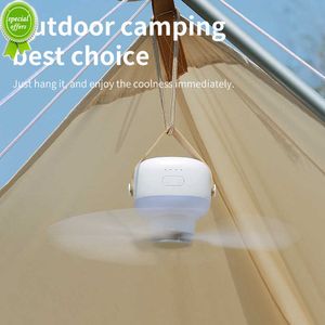 Neuer Mini-USB-Campingventilator, batteriebetrieben, Fernbedienung, 4 Gänge, tragbarer LED-Licht-Zelt, hängender Deckenventilator für Zuhause, Outdoor, Bett